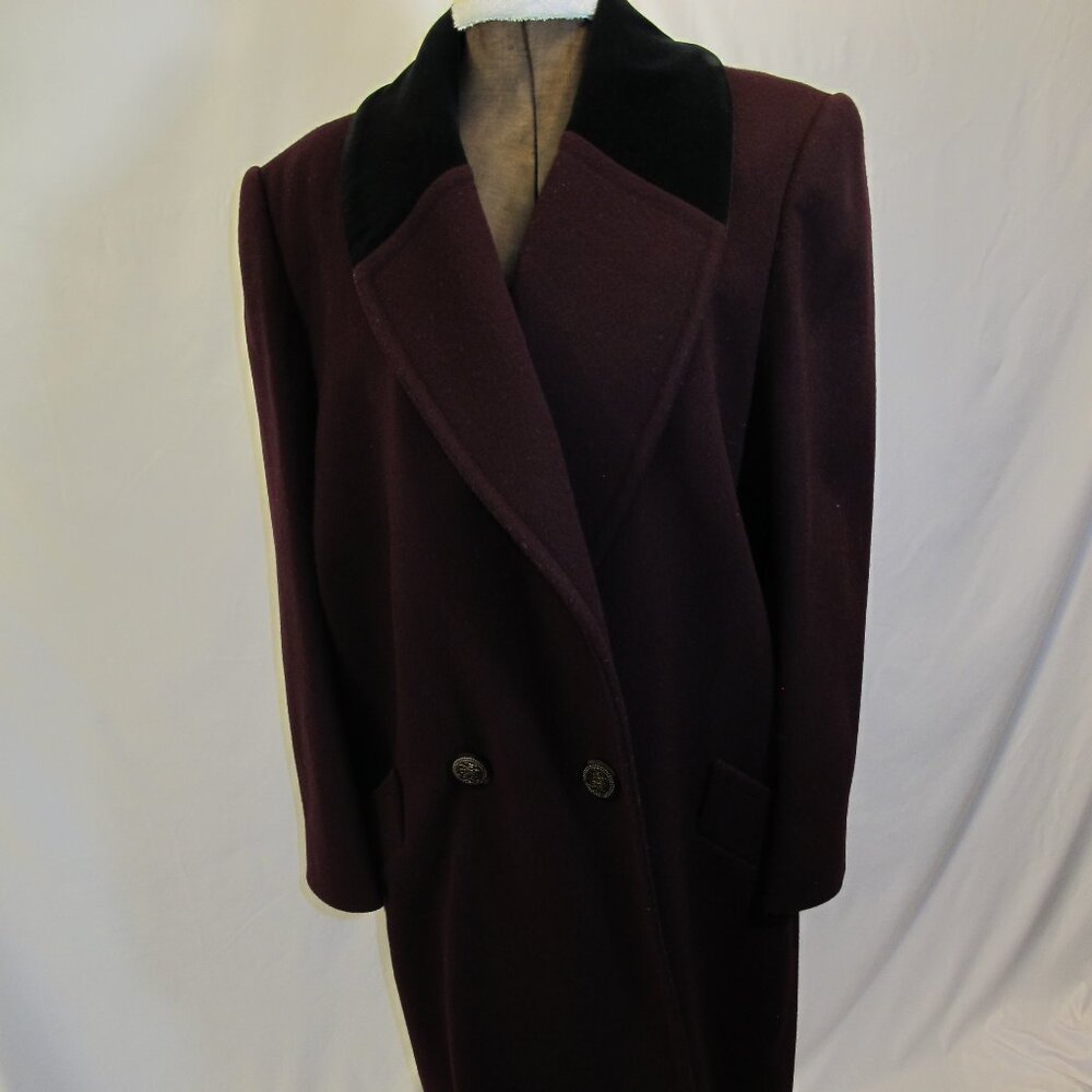 Jones New York wool purple double-breasted winter coat XL